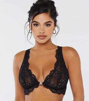 Savagexfenty Savage Fenty Romantic Corded Sheer Lace Front-Closure Bralette  in Black Caviar Size XL - $16 - From Alex