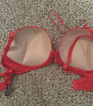 Victoria's Secret Bombshell Bra Red Lace 34DD New Size 34 E / DD