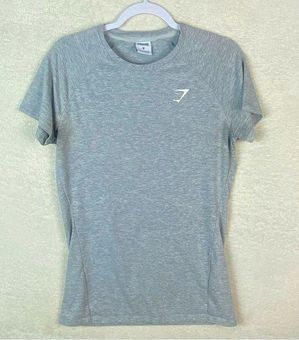 Gymshark Women's Fit T-Shirt Size M Grey Jersey Body Fit T-Shirt