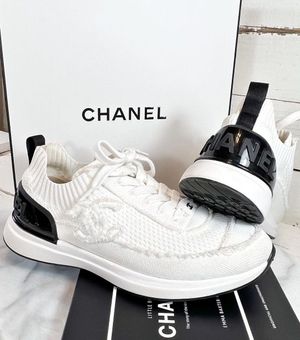 chanel sneakers white black