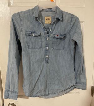 Hollister denim clearance shirt