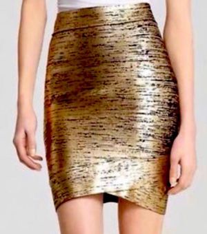 BCBGMAXAZRIA Bandage Skirt Gold 23 From Jessica