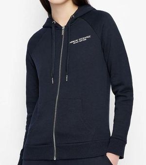 Armani Exchange Milano New York Zip Up Hoodie Sweatshirt Women s