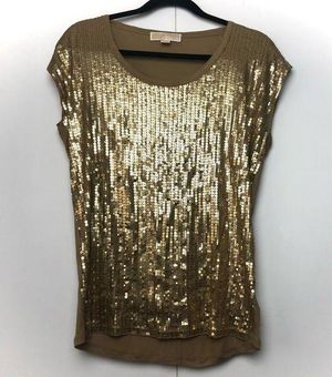 Michael Kors Michael Gold Sequin Shirt Size M - $25 - From Bri