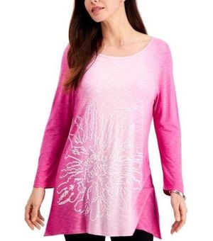 JM Collection Ombre Sequin Flower Tunic Shirt Pink Large - $18 - From  Cinnamon