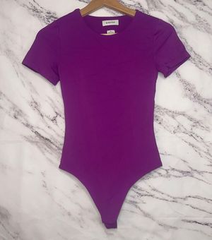 Aritzia Babaton Contour Short Sleeve Bodysuit Purple - $45 (35