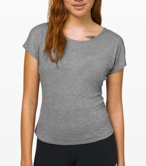 Lululemon Twist Back Tee Heathered Core Medium Grey 2 - $33