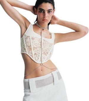 ZARA Lace bone in corsetry top Size L - $26 New With Tags - From