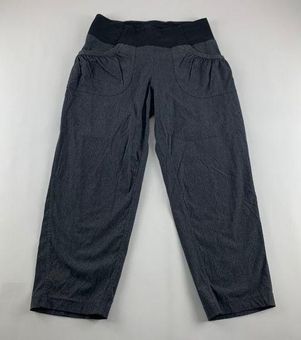 prAna Charcoal Knit Waist Summit Pull On Athletic Capri Pant S