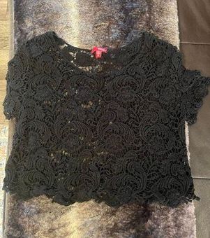 Cute Black Lace Crop Top