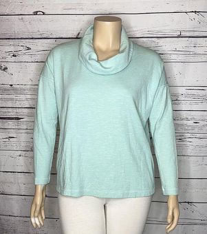 J.Jill Pure Jill Size XL Petite Blue Double Face Cowl Neckline Cotton Knit  Top - $22 - From Gabrielle