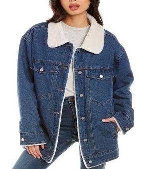 Teddy Lined Oversized Denim Jacket