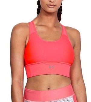 Under Armour Crossback Clutch Bright Pink Compression High Impact Sports Bra  Size L - $19 - From Emily