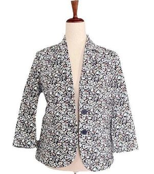 Talbots Jacket Floral Two-Button Blazer Women's Size 6 Casual