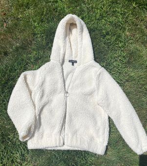fluffy zip up sweater