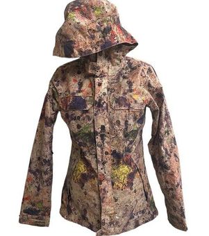 Burton Dryride Cool Flavors Snowboard Jacket Tan with Multicolor