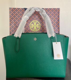 Tory Burch Emerson Saffiano Leather Small Top Zip Tote Handbag