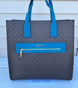 Michael Kors MK Kenly Large Logo Tote Bag - Lagoon Multiple