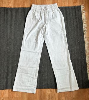 Poplooks comfy drawstring linen pants long with waist band in white - $30 -  From Anastasiya