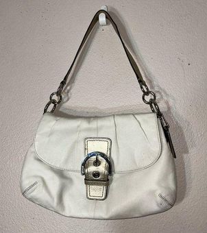 Coach Soho Buckle Flap Off White LEATHER SHOULDER STRAP/BAG PURSE Y2K 90s -  $12 - From Sahara