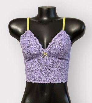 Victoria's Secret VINTAGE Longline Lace Bralette Womens M Purple