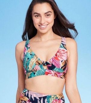 Kona Sol Tie Front Tropical Floral Bikini Top NWOT S - $25 - From Rachel