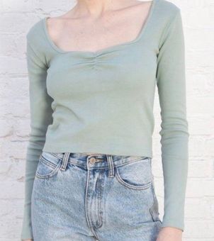 Brandy Melville Vintage Sage Green Mabel Crop Top Baby Tee - $23 (42% Off  Retail) - From Mina