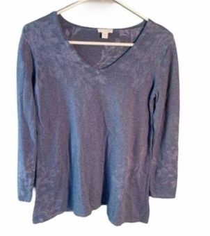 J. Jill Purple V-Neck Sweaters