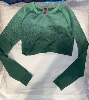 Gymshark Adapt Ombre Seamless Long Sleeve Crop Top - Green/Light Green -  Medium - $30 New With Tags - From Jadyn