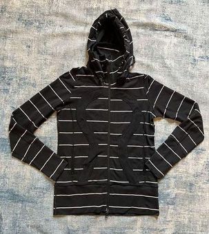 Lululemon Black White Stripe Stride Hooded Jacket Size 8 - $60 - From Nicole