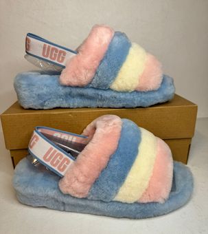 UGG FLUFF YEAH SLIDE PRIDE STRIPES SLIPPERS casual