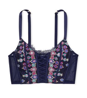 Victoria's Secret Embroidered Corset Blue - $45 - From End