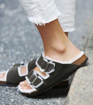 Fuzzy hotsell black birkenstocks