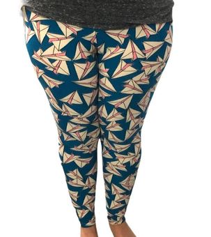 LuLaRoe ONE SIZE Super Soft Paper Airplane Patterned Leggings - $4 - From  Nikki