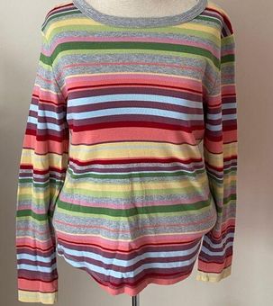 Talbots Women's long sleeve striped shirt top colorful bright cotton petite  MP Size undefined - $11 - From Stacie