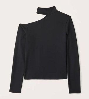 Hollister asymetric cutout long sleeve top in black