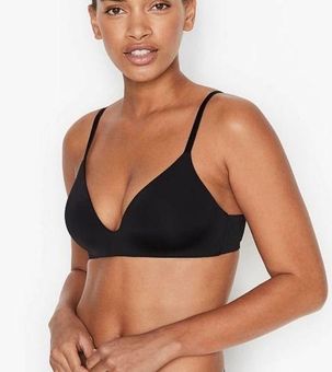 Victoria's Secret Black Wireless Bra Incredible Black Gold Logo