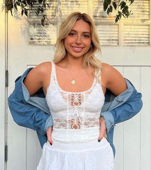 Brandy Melville White See Through Lace Eyelet Tank Top - $35 (12% Off  Retail) - From Emily