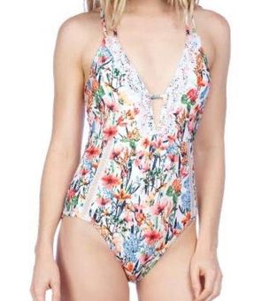 Lucky Brand Garden Floral Print One Pièce Swim Suit Size M Size M