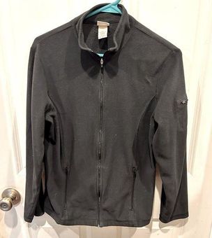 L.L.Bean Black Fleece Shell Full Zip Jacket Women's size Medium