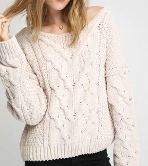 free people cable knit sweater