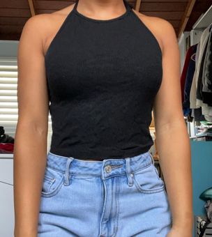 brandy melville black halter top