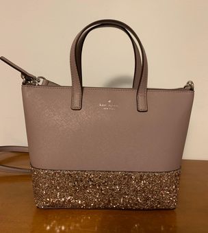 Kate Spade Greta Court Glitter Ina Satchel Crossbody Gray 99