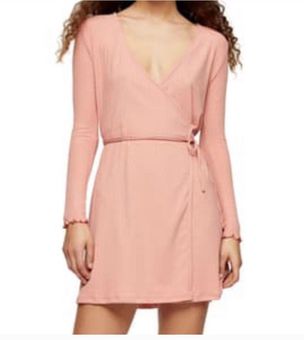 Topshop pink cheap wrap dress