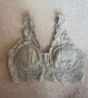 Aerie Eyelash Lace Padded Plunge Bralette