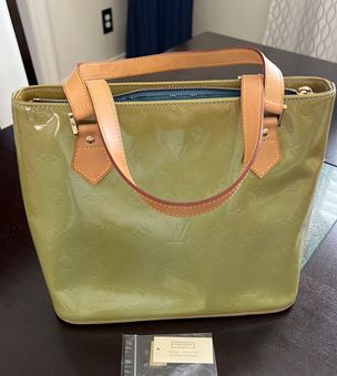 Louis Vuitton Green Vernis Houston Brown Light brown Light green