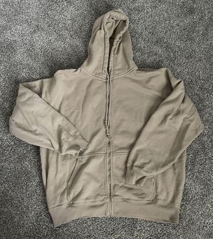 Brandy Melville Zip-Up hoodie Tan Size L - $40 - From Ashley