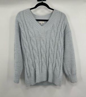 Lucky Brand light blue V-Neck Relaxed Fit Eyelash Sweater size small - $35  - From Nolan