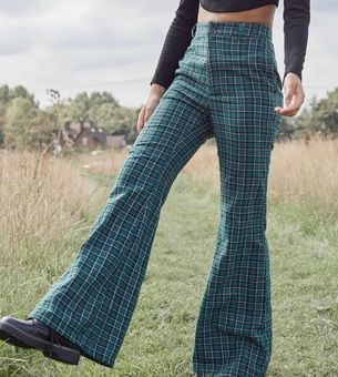 Checkered shop flare pants