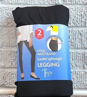 Felina Ladies Wide Waistband Sueded Light Weight Leggings 2-Pack, NEW